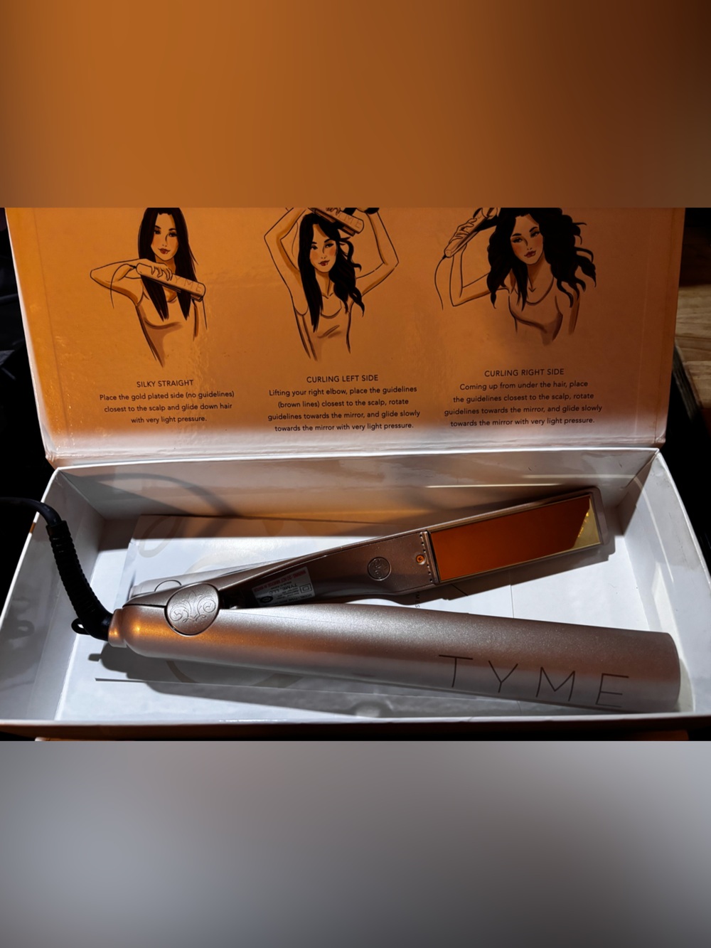 TYME Hair Straightener with Instruction Panel